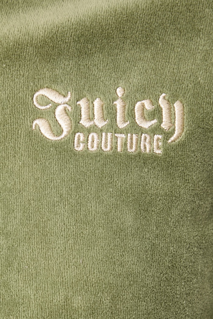 Dukserica na zakopčavanje sa kapuljačom ženska pamučna REGAL REBELLE ROBYN Juicy Couture zelena JCGAS226011