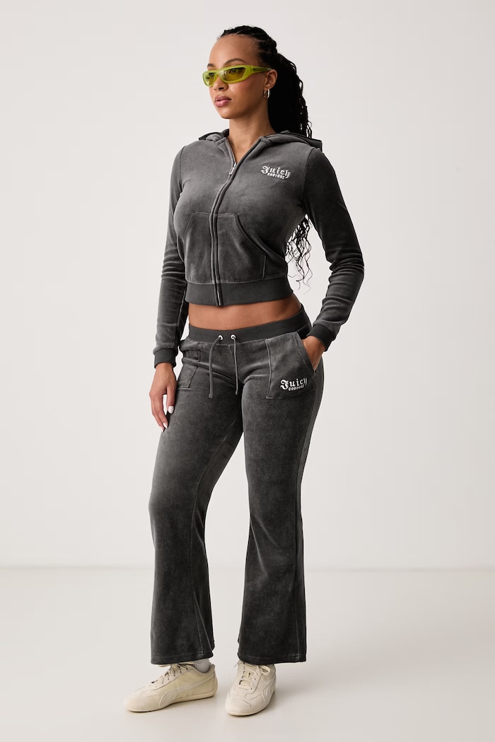 Juicy Couture Felpa con cerniera e cappuccio da donna con cotone REGAL REBELLE ROBYN JCGAS226011 verde AW26