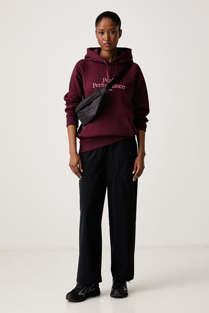 Peak Performance Bluza z kapturem damska z bawełną G79577280 bordowy AW26