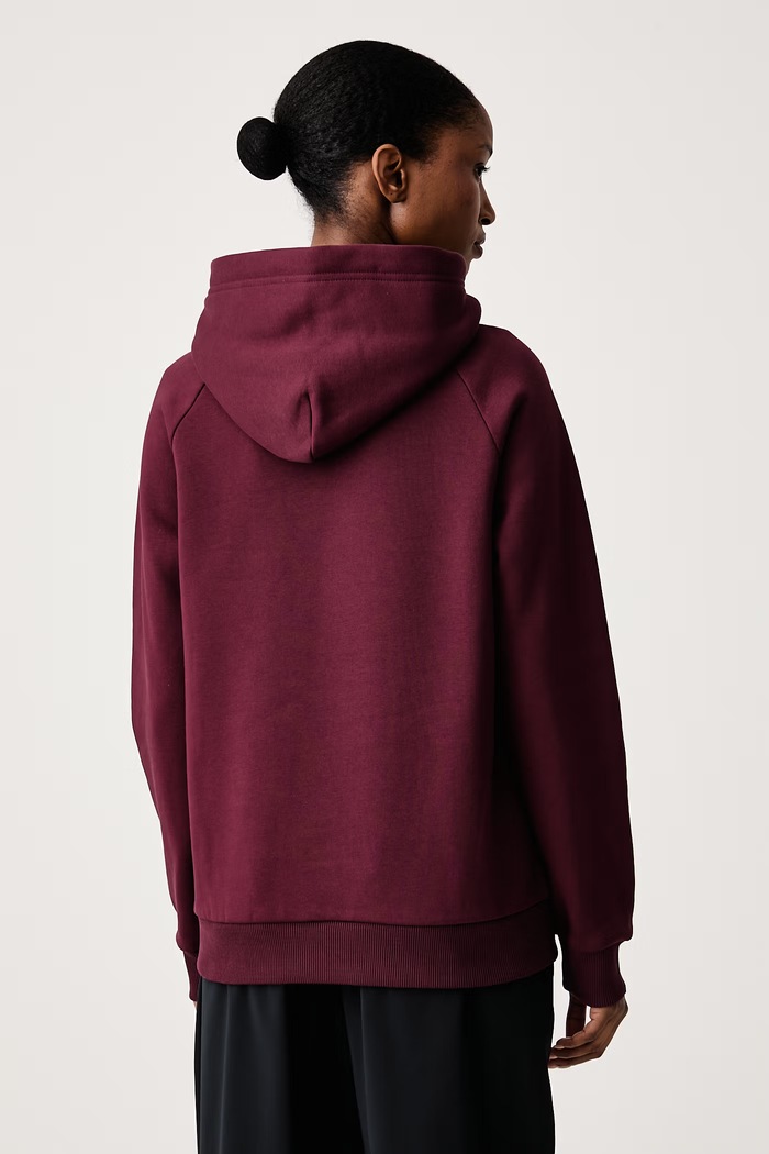 Odzież Peak Performance Bluza z kapturem damska z bawełną G79577280 bordowy