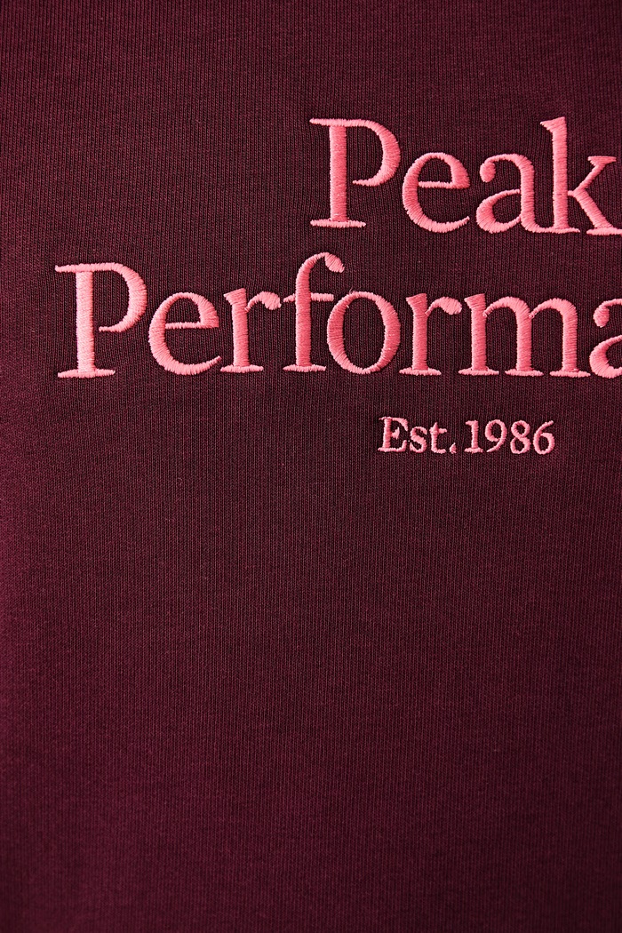 Bluza z kapturem damska z bawełną Peak Performance bordowy G79577280