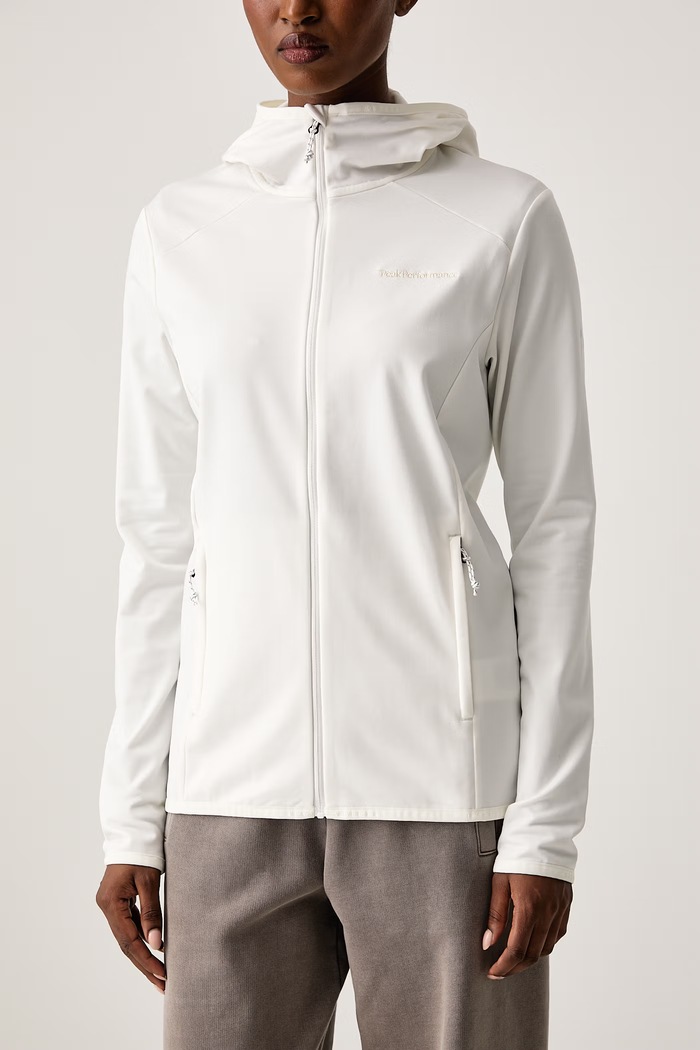 Bluza rozpinana z kapturem damska Peak Performance G802870 biały