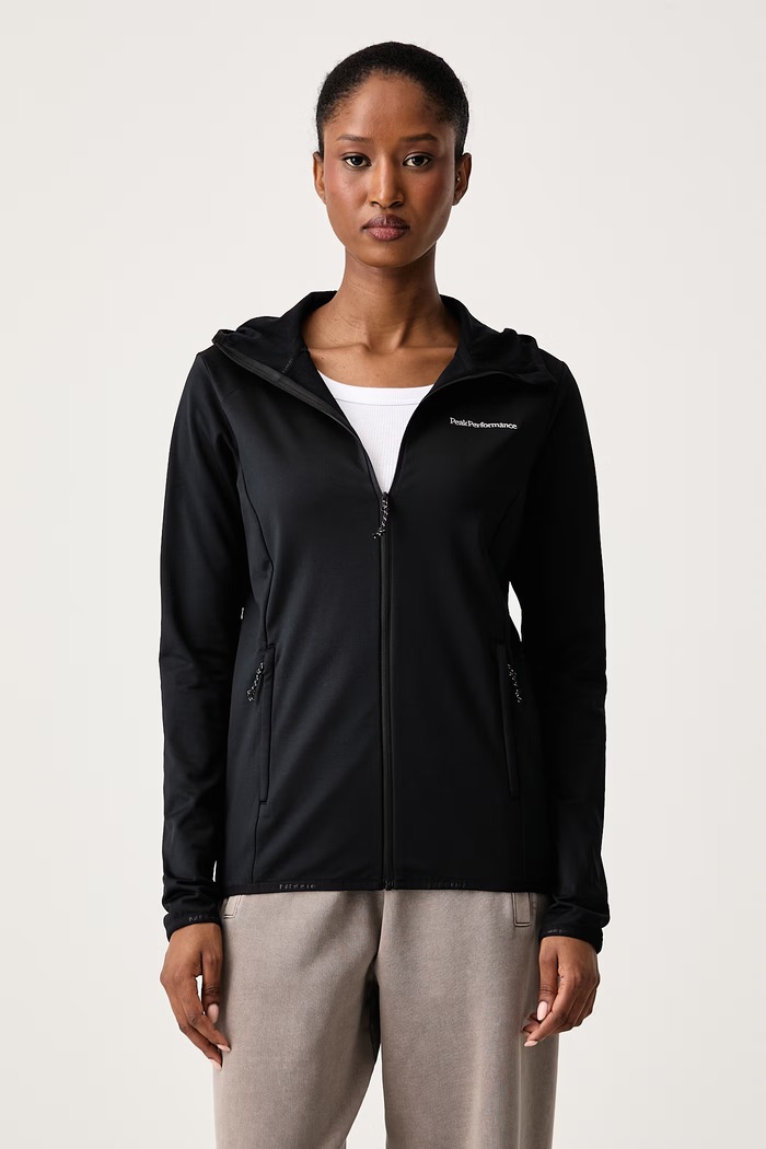 Peak Performance Bluza rozpinana z kapturem damska czarny G802870