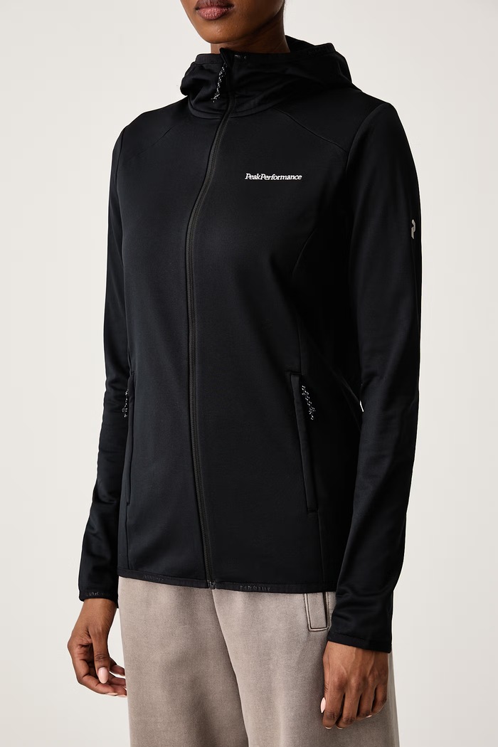 Bluza rozpinana z kapturem damska Peak Performance G802870 czarny