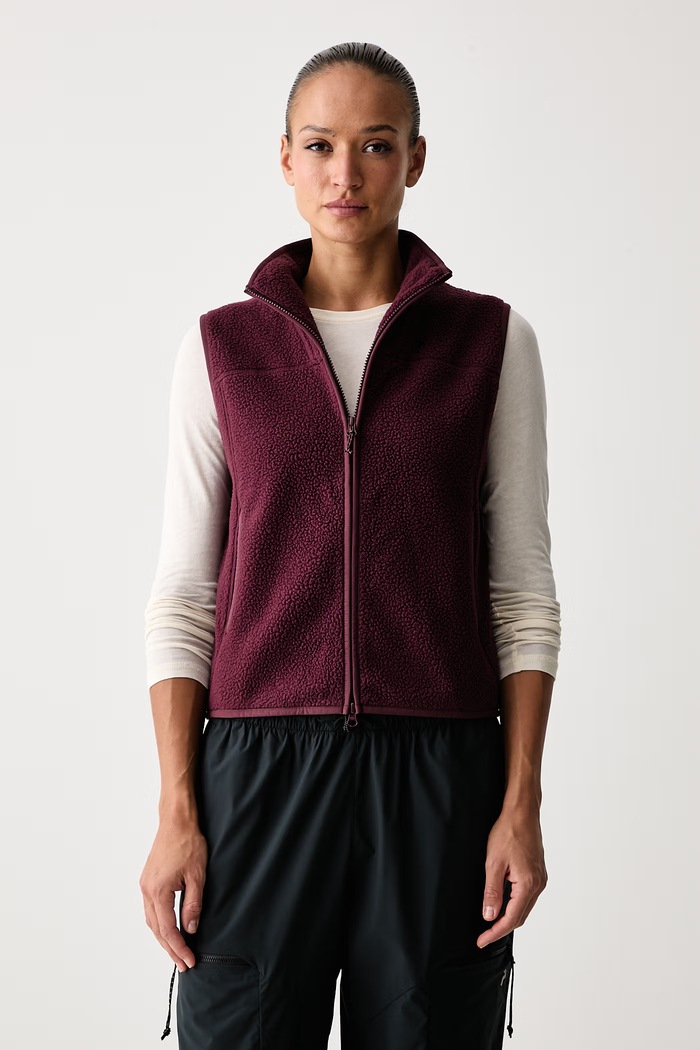 Peak Performance Bluza bez rękawów damska polarowa NatureRush bordowy G808070