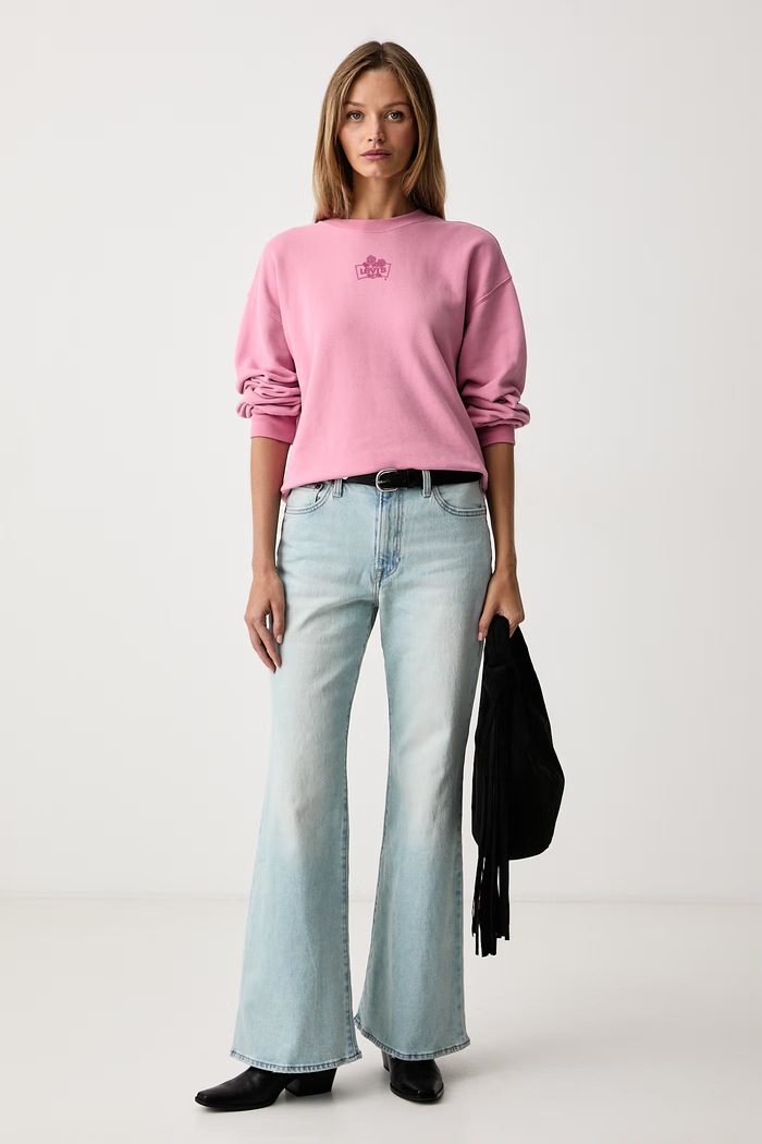 Levi's Mikina dámska s bavlnou GR EVERYDAY CREW 2.0 008CG ružová AW26