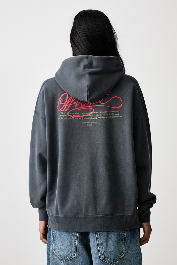 Odjeća Off-White Flowers Field Skate dukserica sa kapuljačom od pamuka za žene 2FE00447T siva