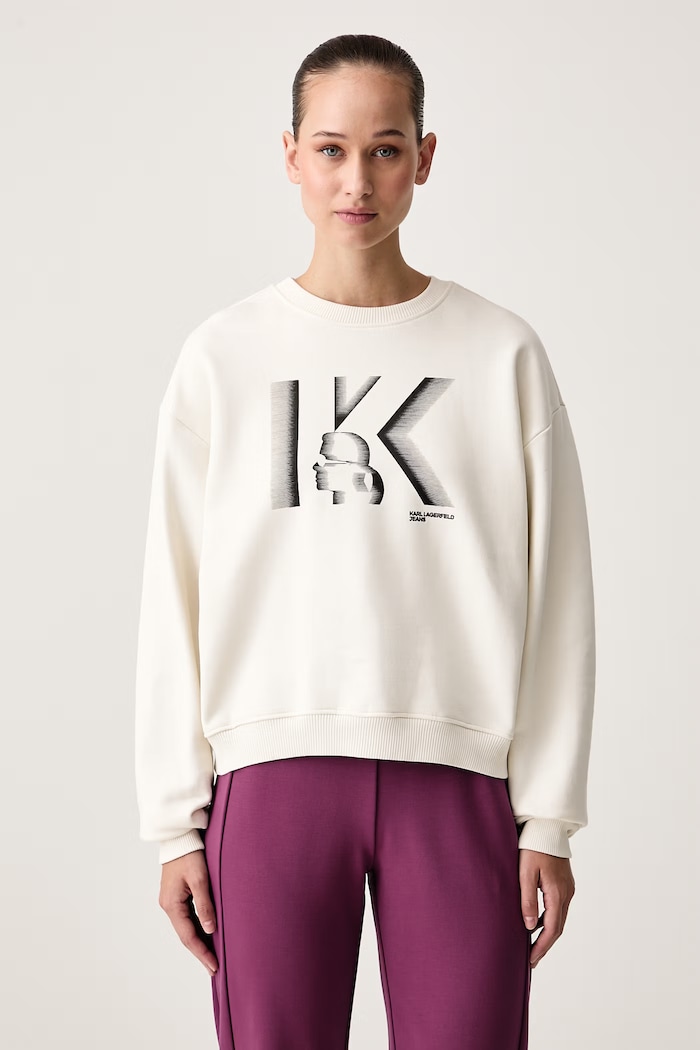 Karl Lagerfeld Jeans Mikina dámská bavlněná béžová B4W20027