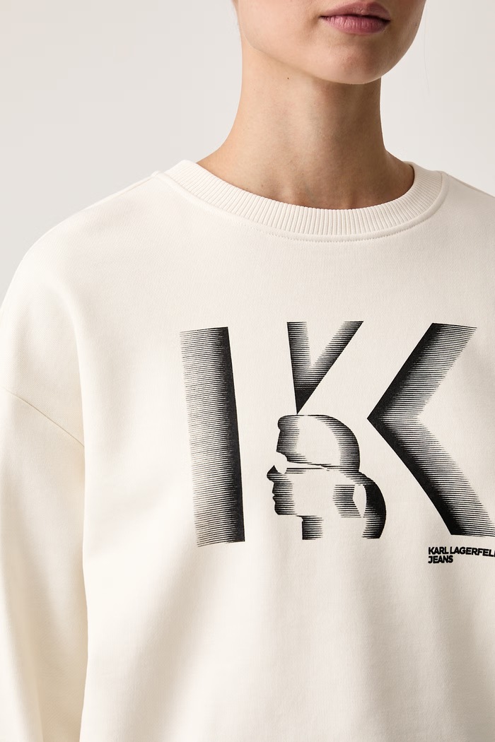 Mikina dámská bavlněná Karl Lagerfeld Jeans B4W20027 béžová