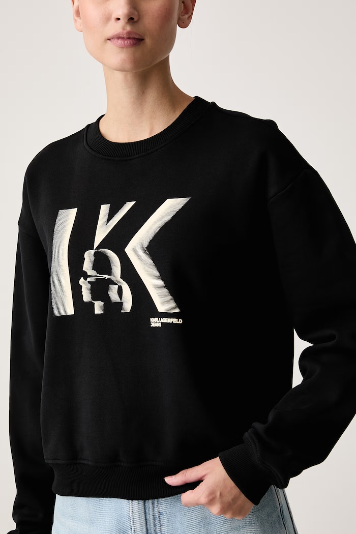 Mikina dámská bavlněná Karl Lagerfeld Jeans B4W20027 černá
