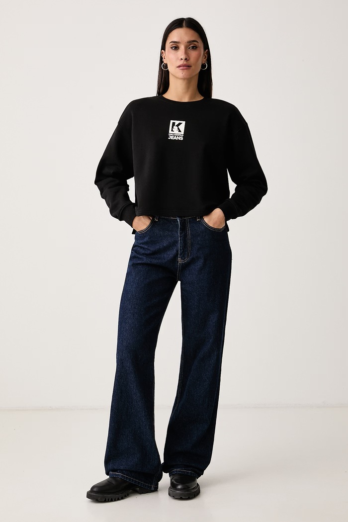 Karl Lagerfeld Jeans Bluza damska bawełniana B4W20026 czarny AW26