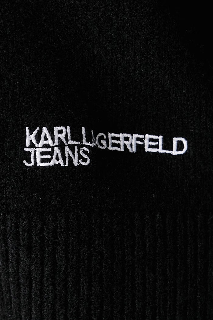 Kardigan ženski z dodatkom volne Karl Lagerfeld Jeans črna B4W18010