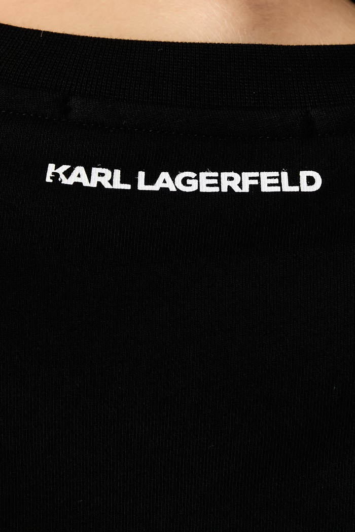Уголемен суичър дамски с памук Karl Lagerfeld черен B4W20060