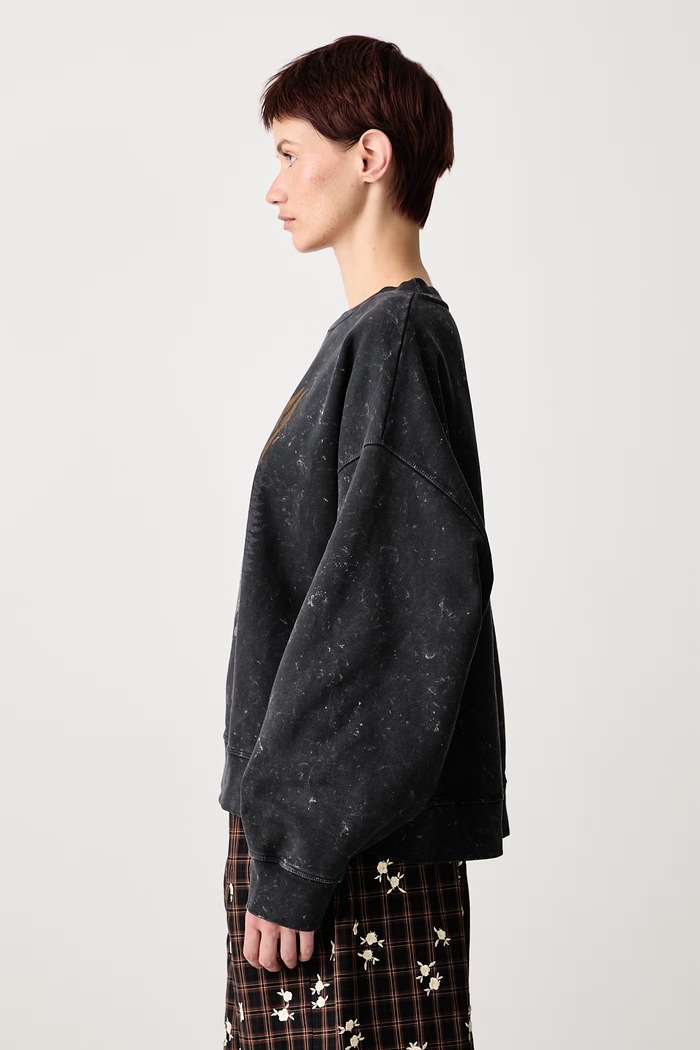 Isoli Teddy Forest Vintage bluza oversize bawełniana damska GANNI A1060093 szary