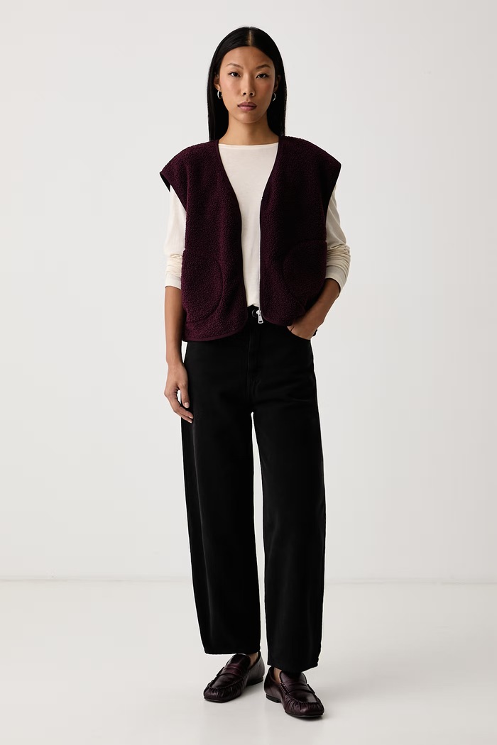 Marc O'Polo Bluza bez rękawów damska 5000014558 bordowy AW26
