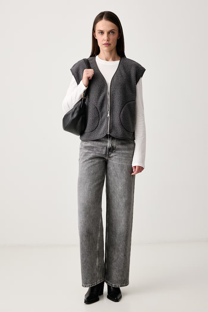 Marc O'Polo Bluza bez rękawów damska 5000014558 szary AW26