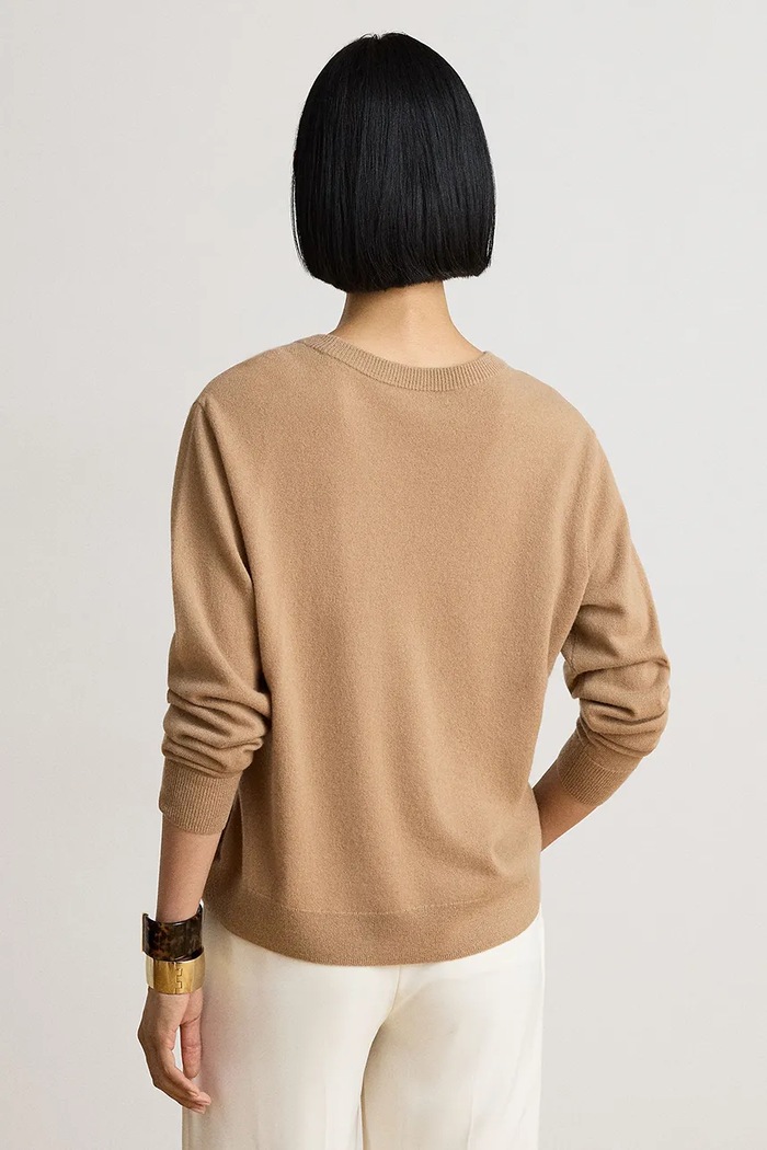 Lauren Ralph Lauren Sweter damski kaszmirowy 200P03371 beżowy AW26
