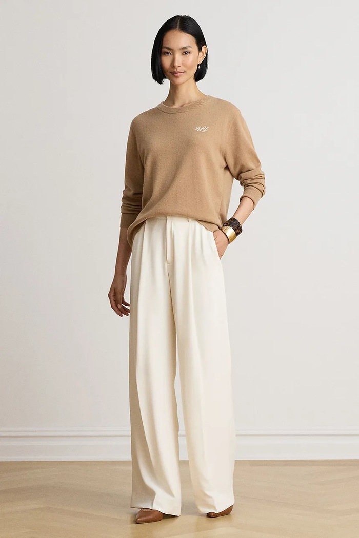 Odzież Lauren Ralph Lauren Sweter damski kaszmirowy 200P03371 beżowy