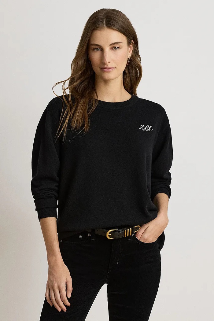 Lauren Ralph Lauren Sweter damski kaszmirowy czarny 200P03371