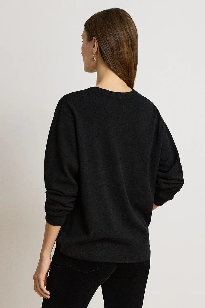 Lauren Ralph Lauren Sweter damski kaszmirowy 200P03371 czarny AW26