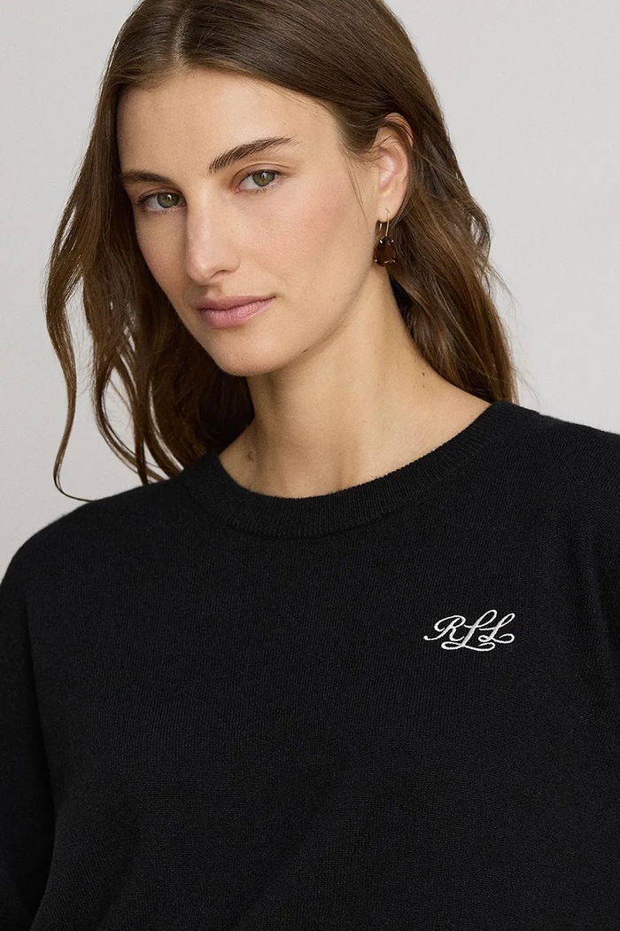 Sweter damski kaszmirowy Lauren Ralph Lauren 200P03371 czarny