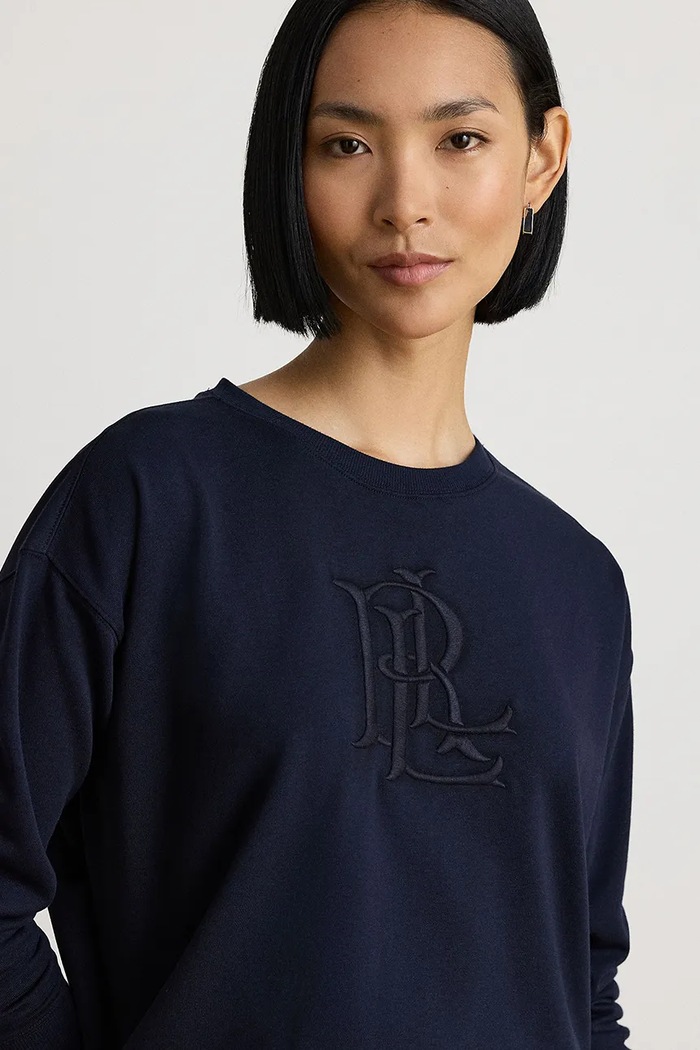 Bluza damska z bawełną Lauren Ralph Lauren 200P13916 granatowy