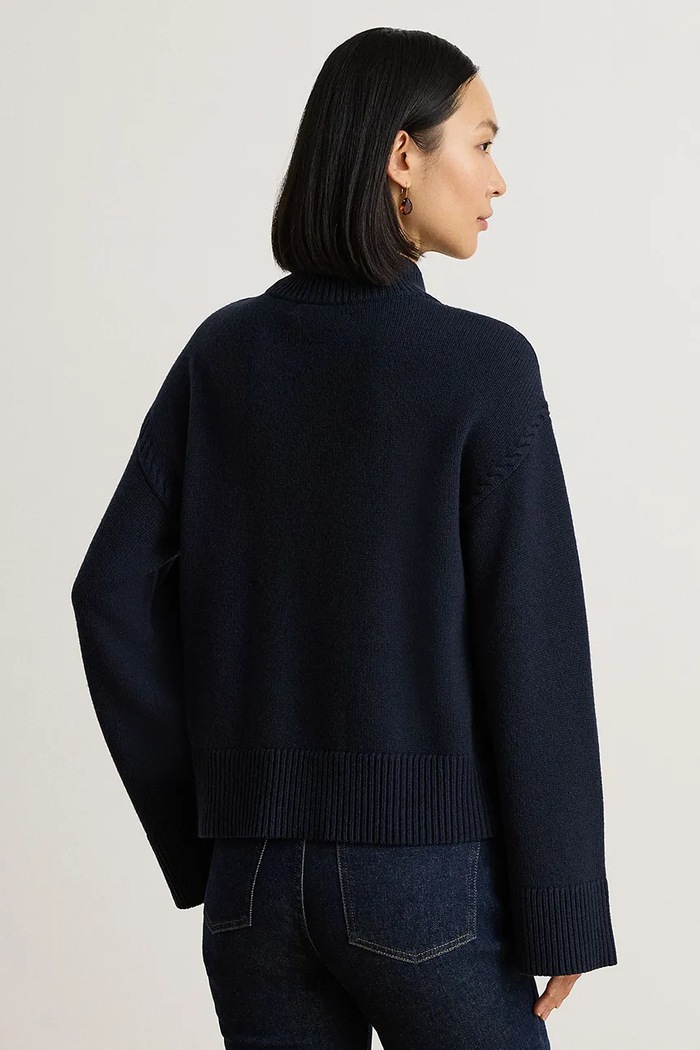 Lauren Ralph Lauren Sweter damski z wełną 200P03450 granatowy AW26