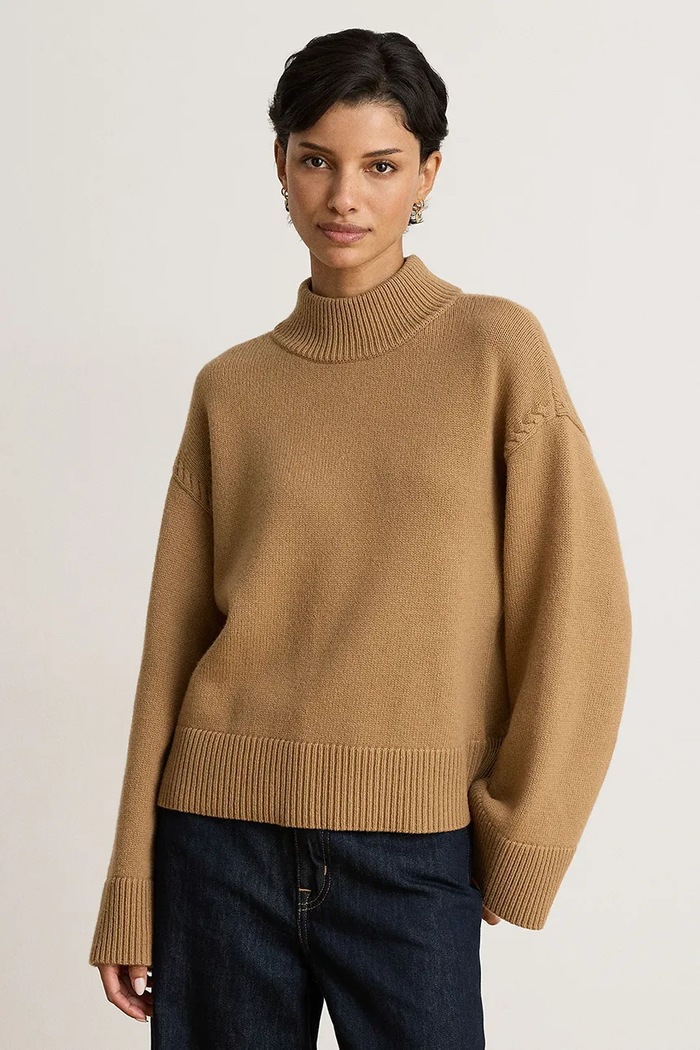 Lauren Ralph Lauren Sweter damski z wełną brązowy 200P03450