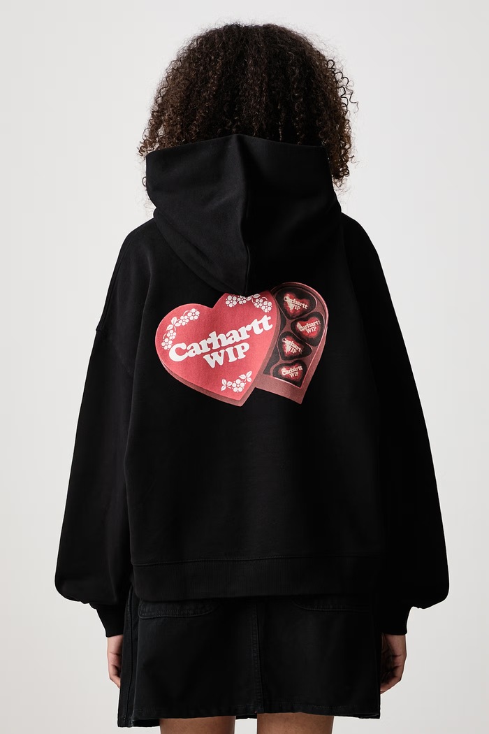 Carhartt WIP Hooded Hartt Case Sweat bluza z kapturem bawełniana damska czarny I037243