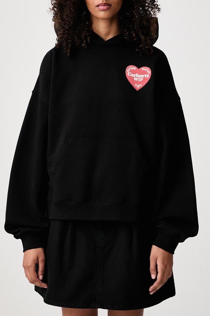 Hooded Hartt Case Sweat bluza z kapturem bawełniana damska Carhartt WIP czarny I037243