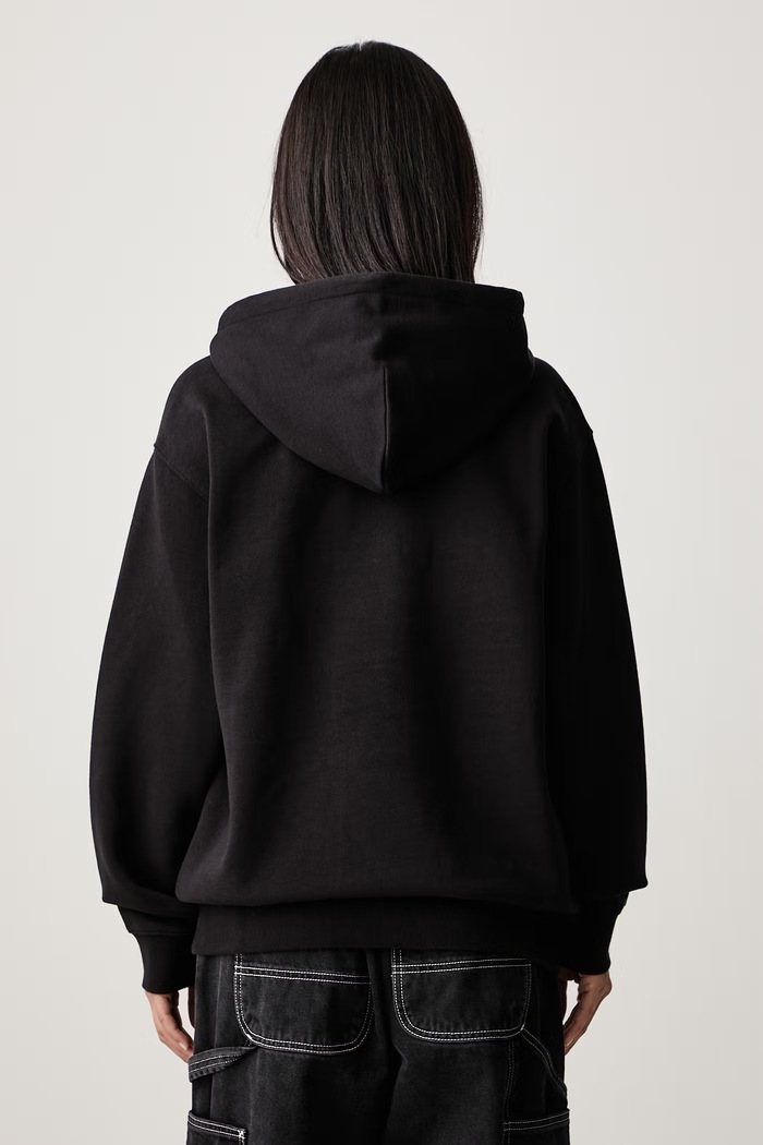 Дрехи Carhartt WIP Hooded Carhartt Sweatshirt суичър с качулка с памук дамски I033648 черен