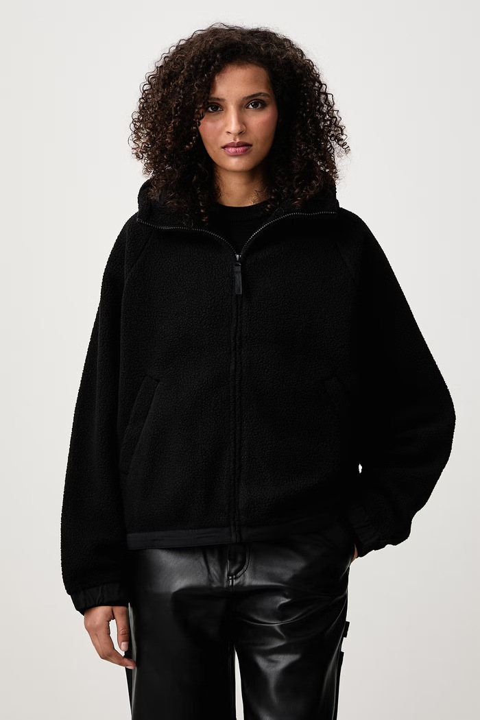 Carhartt WIP HD Limn C Fleece Jacket bluza rozpinana z kapturem polarowa damska czarny I037282