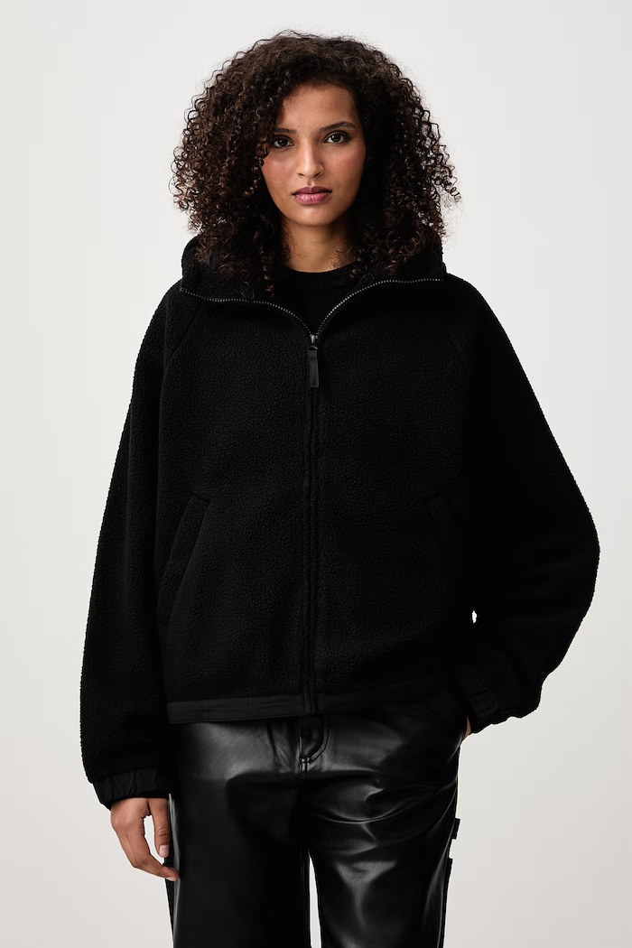 Carhartt WIP HD Limn C Fleece Jacket bluza rozpinana z kapturem polarowa damska czarny I037282