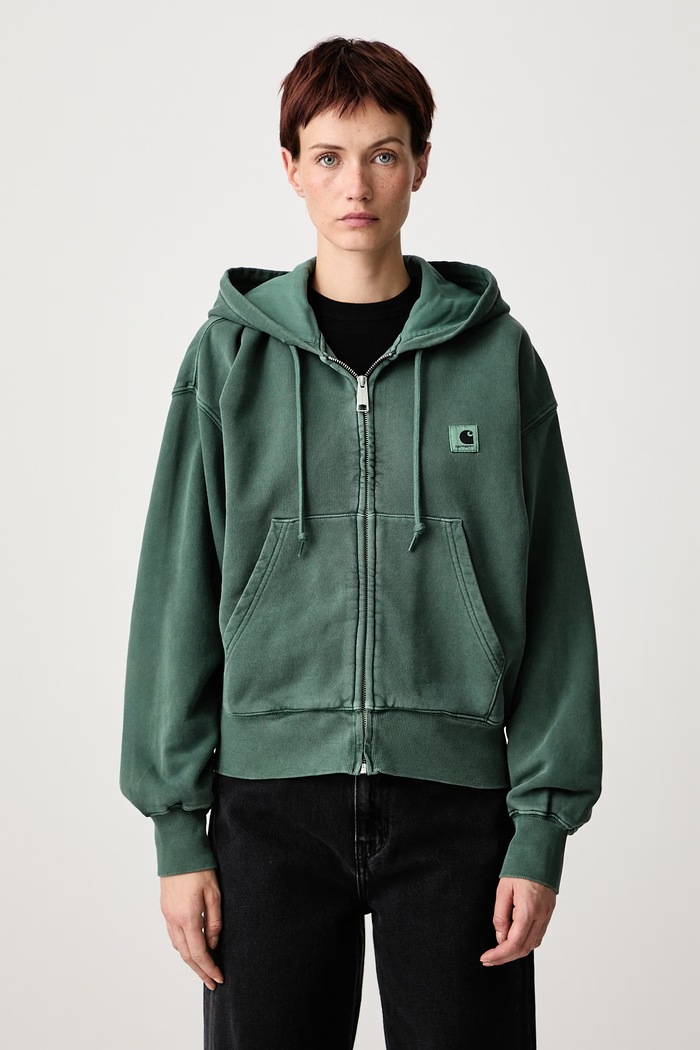 Carhartt WIP Hooded Nelson Jacket bluza rozpinana bawełniana damska zielony I033830