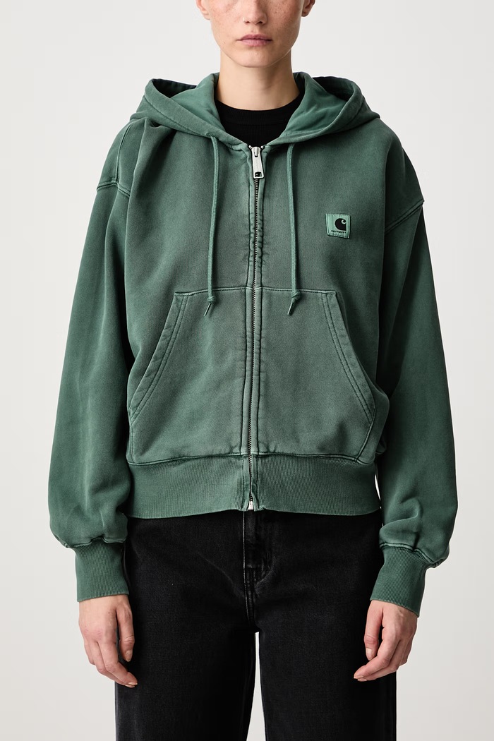 Hooded Nelson Jacket bluza rozpinana bawełniana damska Carhartt WIP zielony I033830
