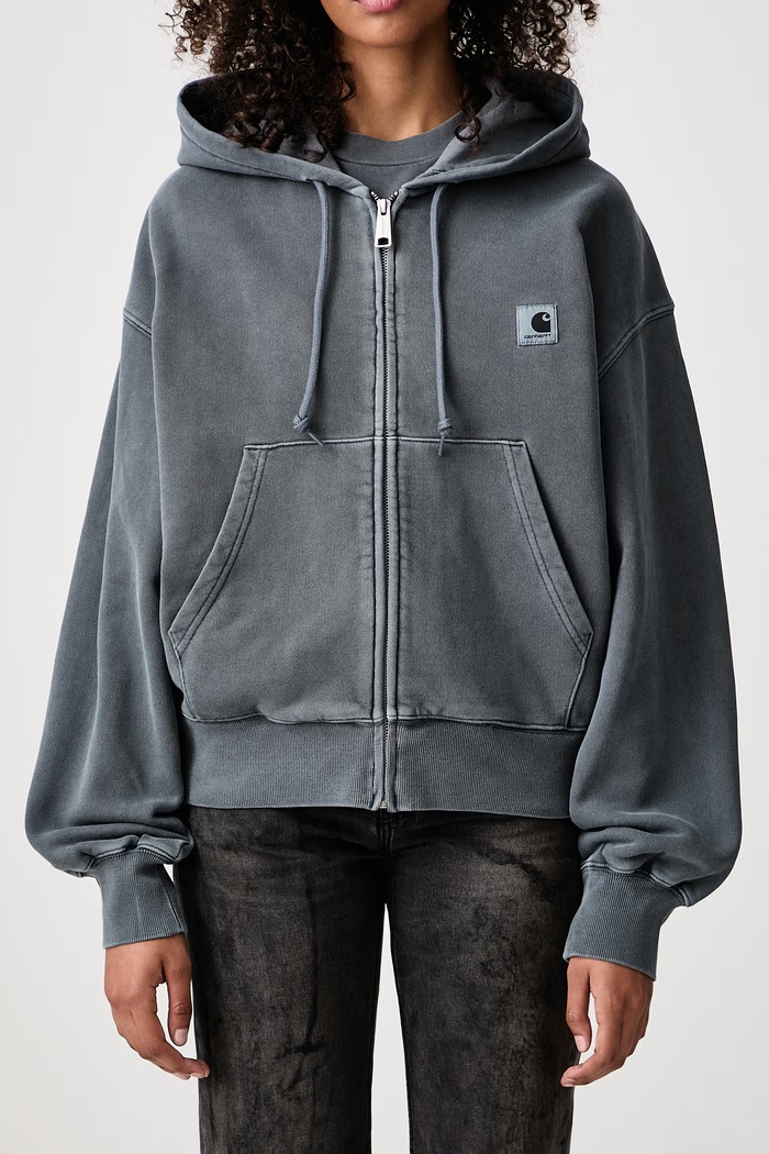 Hooded Nelson Jacket кофта на застібці бавовняна жіноча Carhartt WIP сірий I033830