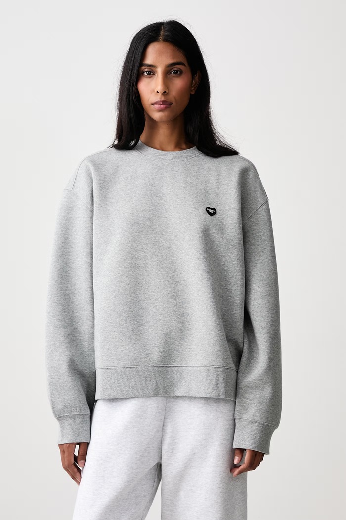 Carhartt WIP Small Heart Patch Sweat bluza z bawełną damska szary I037150