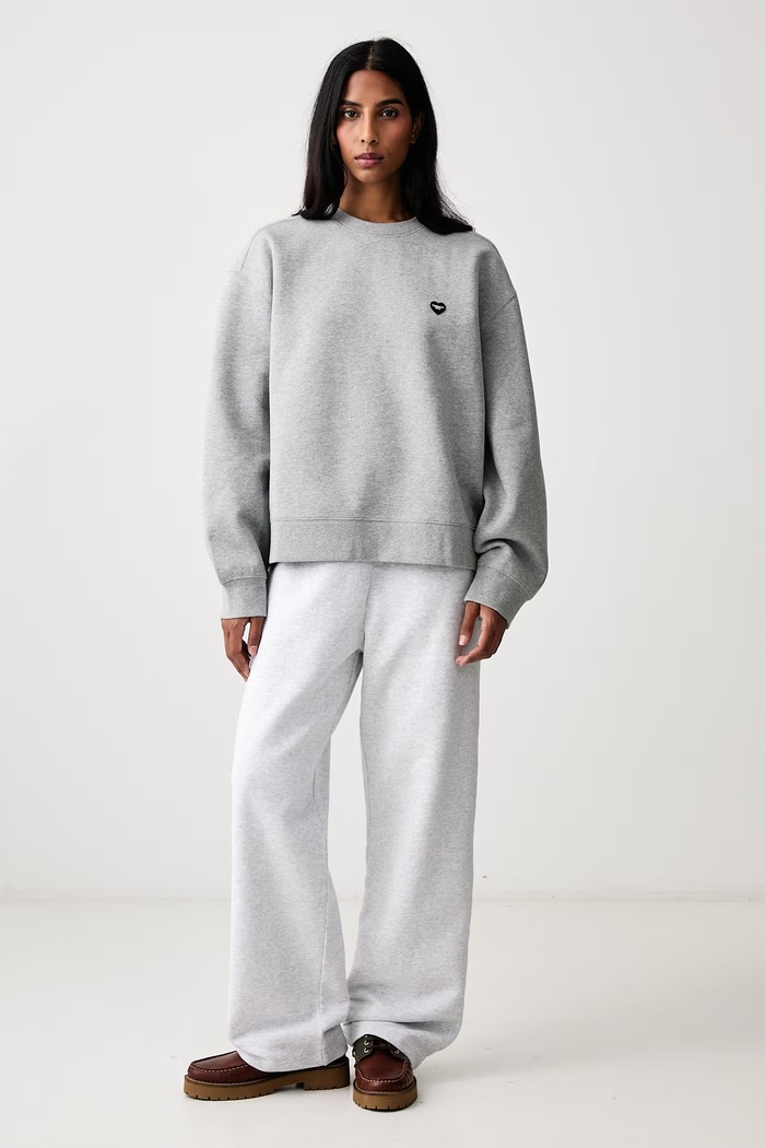 Carhartt WIP Small Heart Patch Sweat bluza z bawełną damska I037150 szary AW26