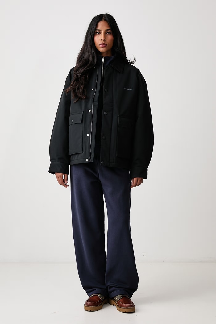 Carhartt WIP Casey High Neck Sweat bluza bawełniana damska I037148 granatowy AW26