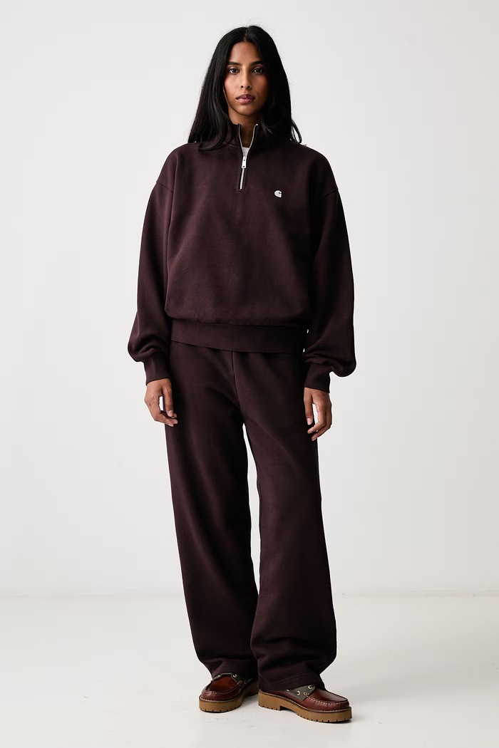 Carhartt WIP Casey High Neck Sweat bluza bawełniana damska I037148 brązowy AW26