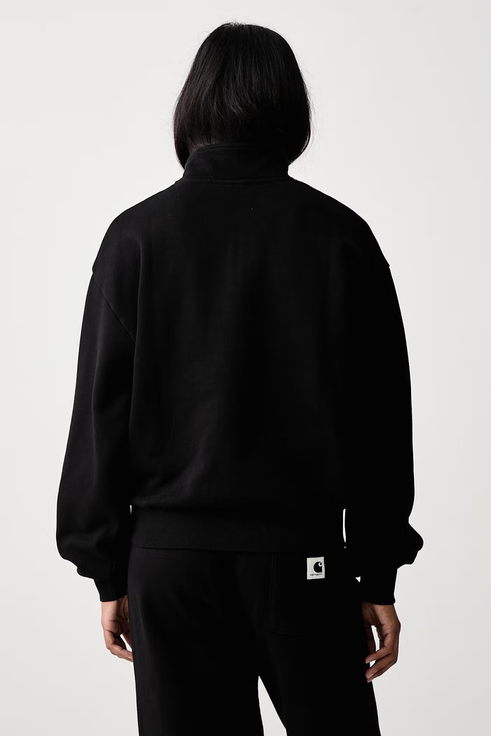 Odzież Carhartt WIP Casey High Neck Sweat bluza bawełniana damska I037148 czarny
