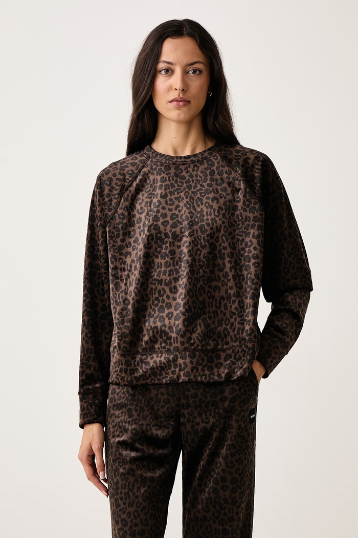 DKNY Bluza damska welurowa brązowy DP6T1909