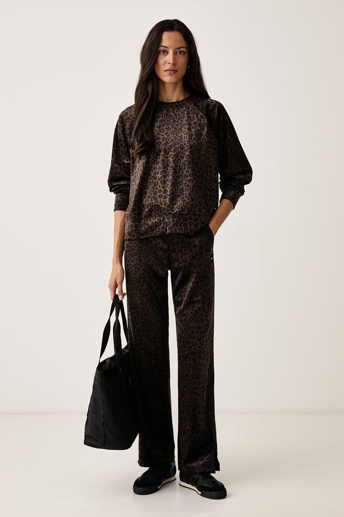 DKNY Bluza damska welurowa DP6T1909 brązowy AW26