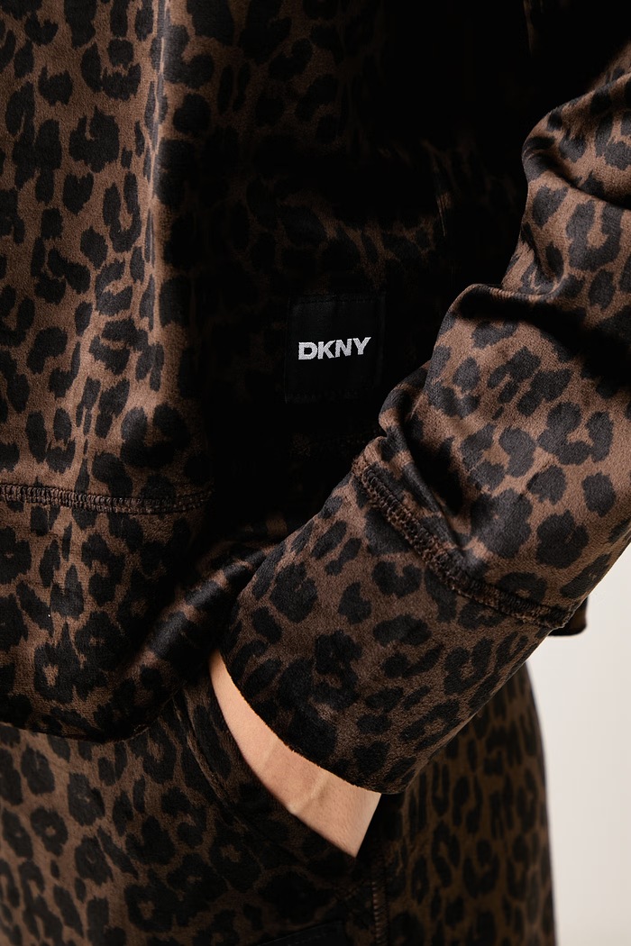 Bluza damska welurowa DKNY brązowy DP6T1909