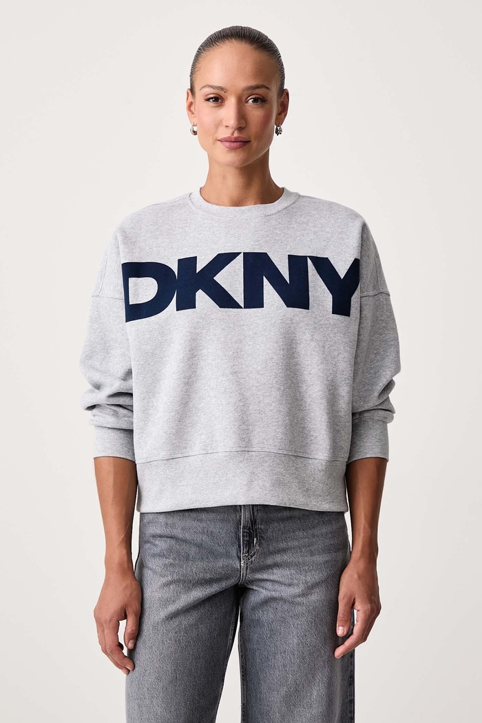 DKNY Bluza damska z bawełną szary DP6T1748