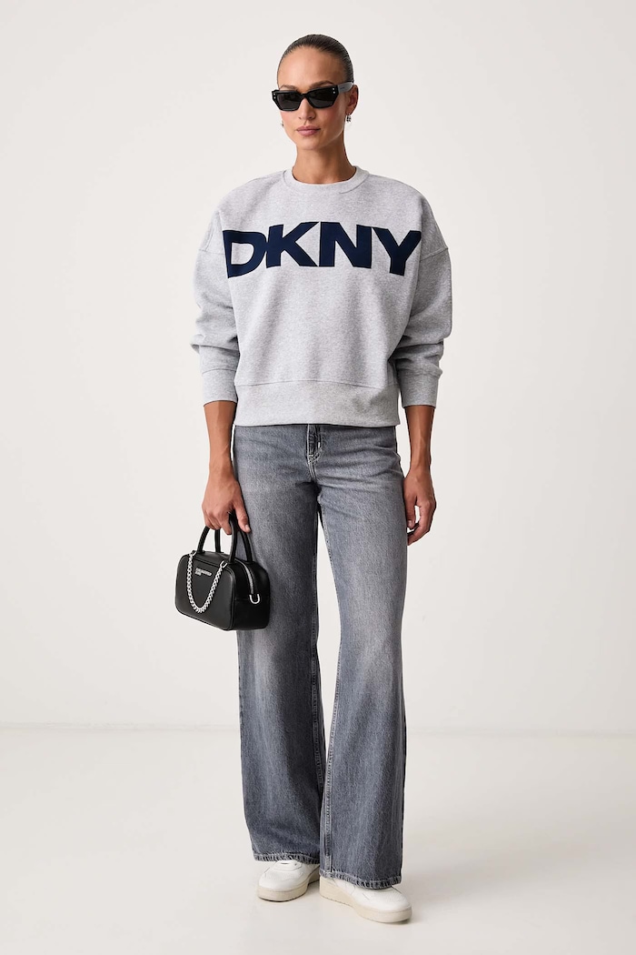 DKNY Bluza damska z bawełną DP6T1748 szary AW26