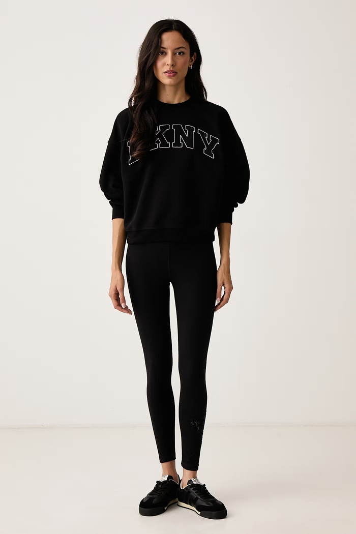 DKNY Bluza damska z bawełną DP6T1462 czarny AW26