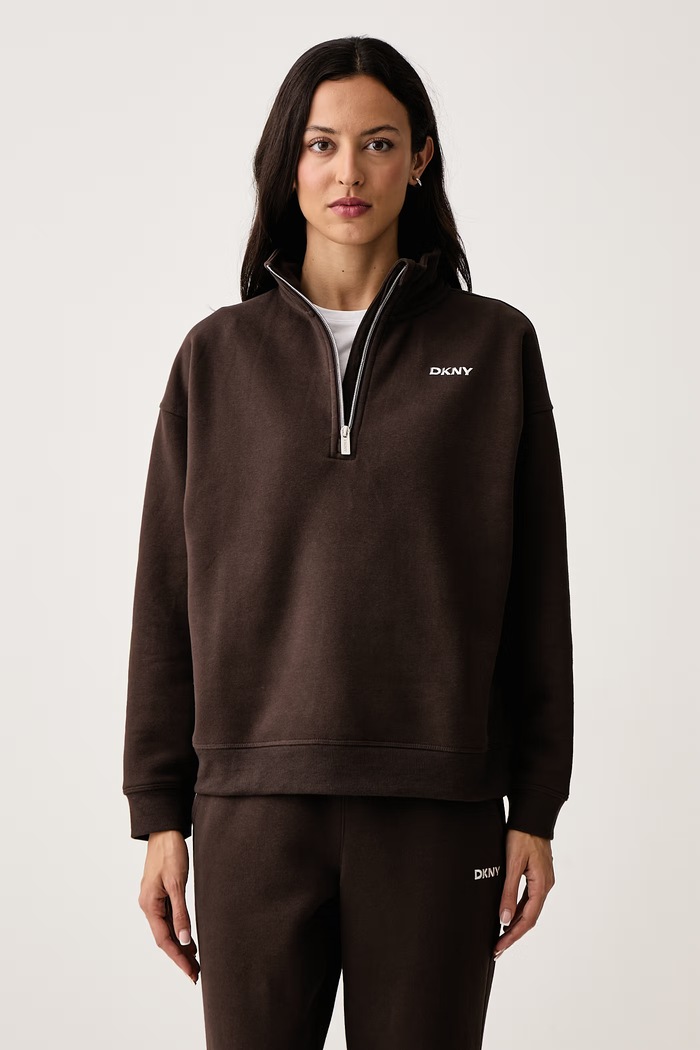 DKNY Bluza damska z bawełną brązowy DP6T1652