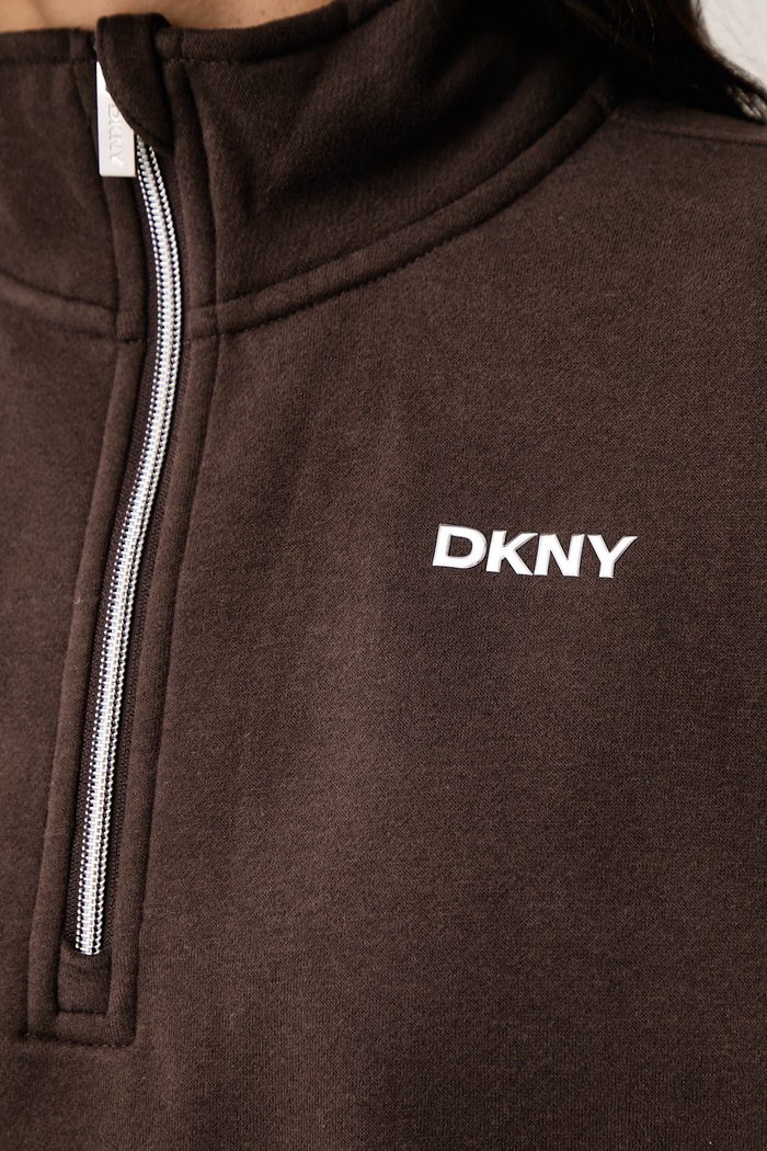Bluza damska z bawełną DKNY brązowy DP6T1652