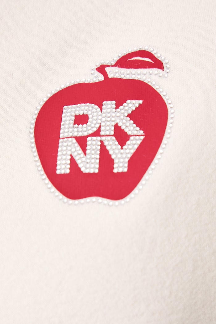 Bluza z kapturem damska z bawełną DKNY beżowy DJ6T1862